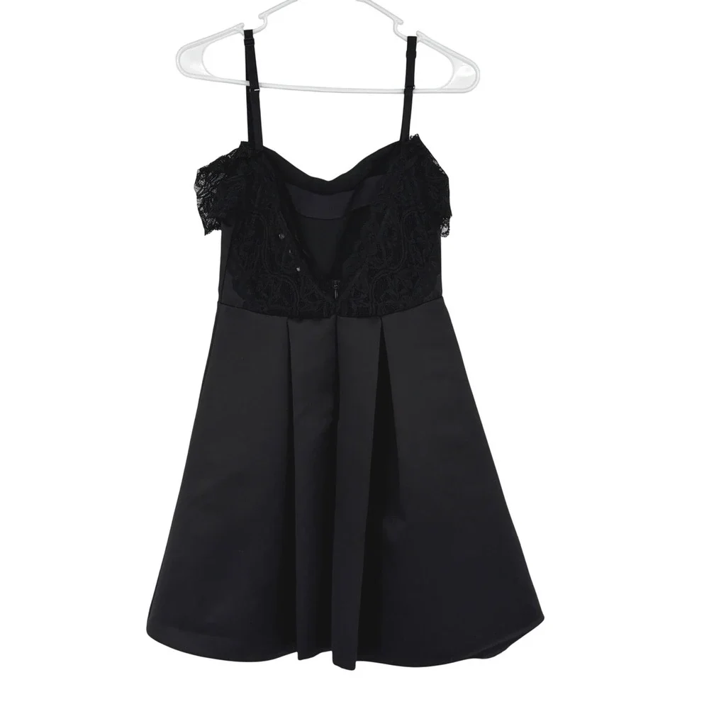 Sandro Paris Black Lace Fit‎ Flare Dress Sz 1 US 2-4